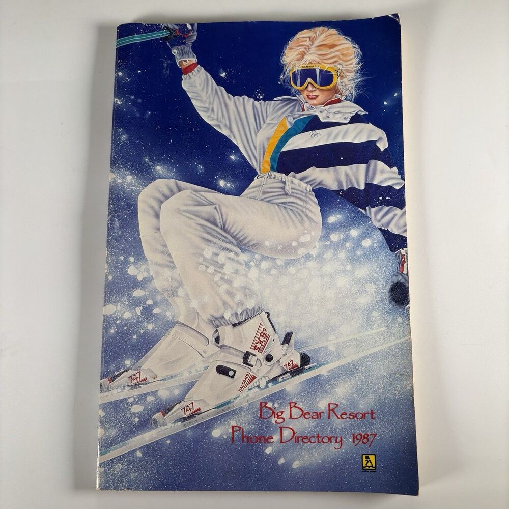 Vintage 1987 Big Bear CA Yellow Pages Phone Book Directory Salomon SX81 Ski Ad